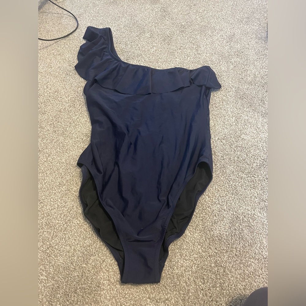 J Crew One Strap Flutter Sleeve One Piece Swim Suit